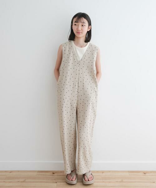 URBAN RESEARCH DOORS / アーバンリサーチ ドアーズ ワンピース | 『親子リンク』『WEB/一部店舗限定』リネンレーヨンドットオールインワン(KIDS) | 詳細17