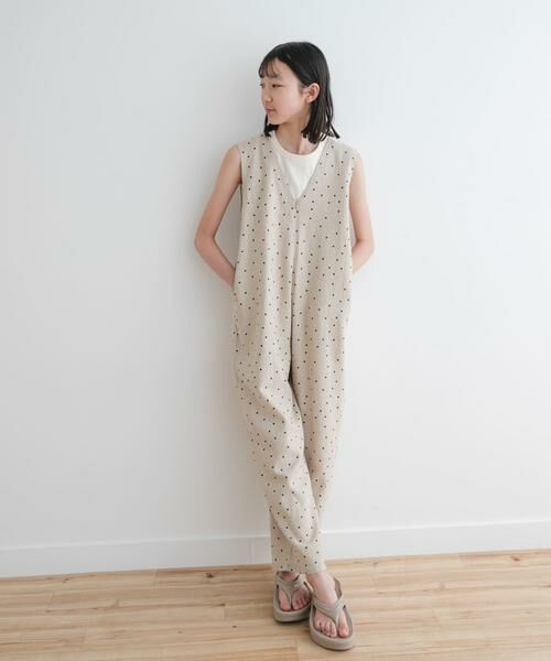 URBAN RESEARCH DOORS / アーバンリサーチ ドアーズ ワンピース | 『親子リンク』『WEB/一部店舗限定』リネンレーヨンドットオールインワン(KIDS) | 詳細19