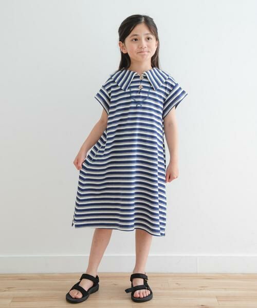 URBAN RESEARCH DOORS / アーバンリサーチ ドアーズ ワンピース | 『WEB/一部店舗限定サイズ』セーラーカラーカットワンピース(KIDS) | 詳細1