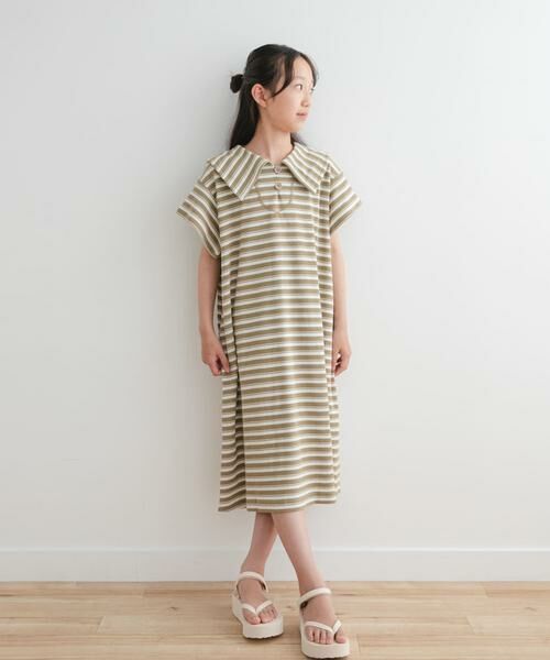 URBAN RESEARCH DOORS / アーバンリサーチ ドアーズ ワンピース | 『WEB/一部店舗限定サイズ』セーラーカラーカットワンピース(KIDS)（ベージュ）