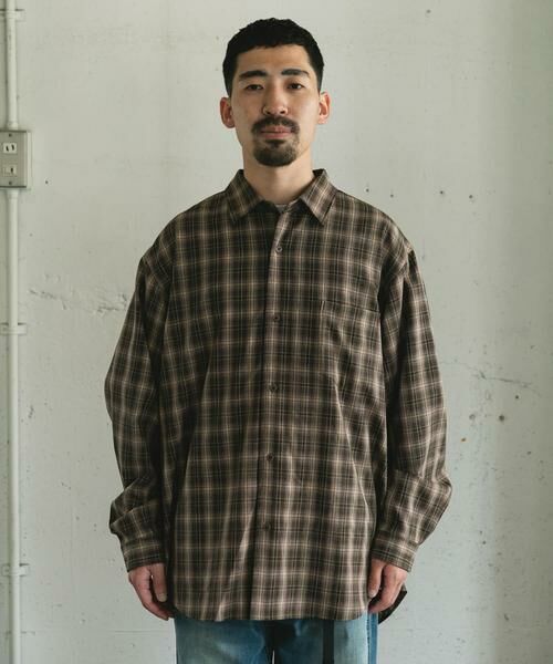 URBAN RESEARCH DOORS / アーバンリサーチ ドアーズ シャツ・ブラウス | オンブレチェックレギュラーカラーシャツ | 詳細14