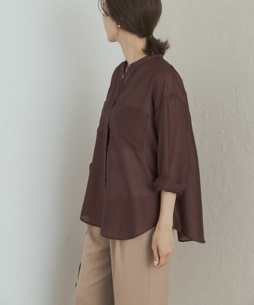 URBAN RESEARCH DOORS / アーバンリサーチ ドアーズ シャツ・ブラウス | シアーバンドカラーシャツ | 詳細1