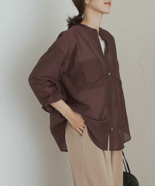 URBAN RESEARCH DOORS / アーバンリサーチ ドアーズ シャツ・ブラウス | シアーバンドカラーシャツ | 詳細3