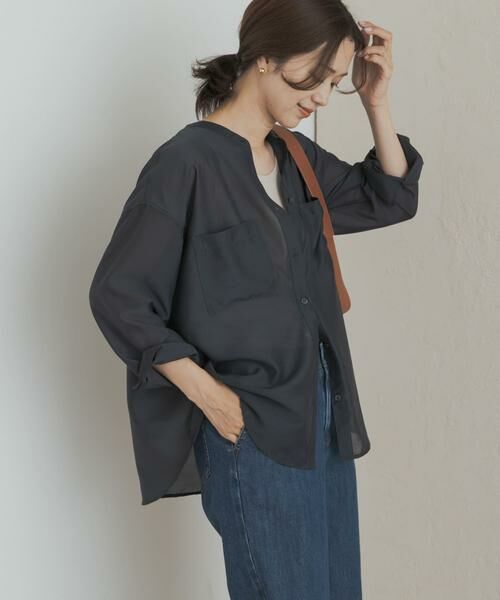 URBAN RESEARCH DOORS / アーバンリサーチ ドアーズ シャツ・ブラウス | シアーバンドカラーシャツ | 詳細10