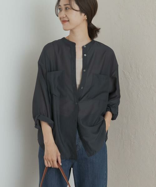 URBAN RESEARCH DOORS / アーバンリサーチ ドアーズ シャツ・ブラウス | シアーバンドカラーシャツ | 詳細14