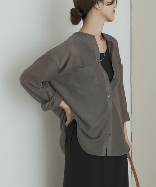 URBAN RESEARCH DOORS / アーバンリサーチ ドアーズ シャツ・ブラウス | シアーバンドカラーシャツ | 詳細25