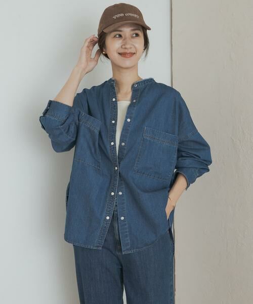 デニムバンドカラーシャツ （シャツ・ブラウス）｜URBAN RESEARCH