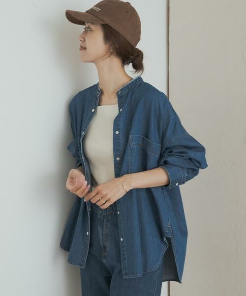 URBAN RESEARCH DOORS / アーバンリサーチ ドアーズ シャツ・ブラウス | デニムバンドカラーシャツ | 詳細5