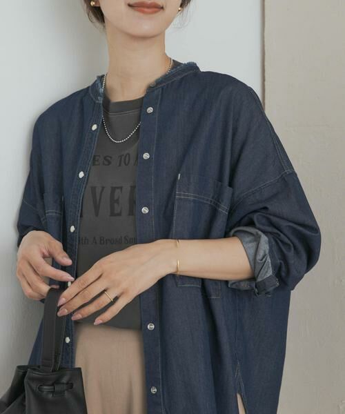 URBAN RESEARCH DOORS / アーバンリサーチ ドアーズ シャツ・ブラウス | デニムバンドカラーシャツ | 詳細13