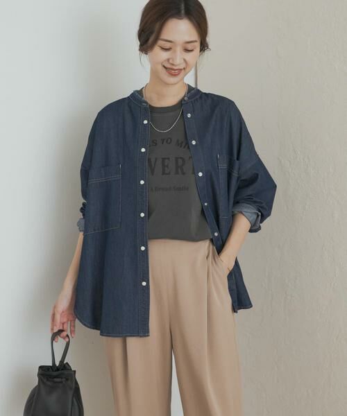デニムバンドカラーシャツ　 アーバンリサーチドアーズ デニムバンドカラーシャツ （シャツ・ブラウス）｜URBAN