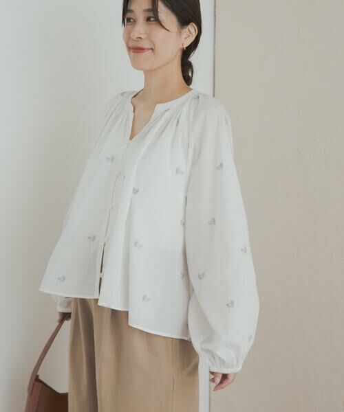 URBAN RESEARCH DOORS / アーバンリサーチ ドアーズ シャツ・ブラウス | リーフモチーフラメ刺繍ブラウス | 詳細3