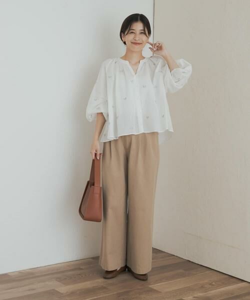 URBAN RESEARCH DOORS / アーバンリサーチ ドアーズ シャツ・ブラウス | リーフモチーフラメ刺繍ブラウス | 詳細6