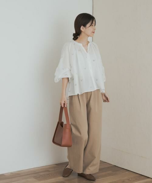 URBAN RESEARCH DOORS / アーバンリサーチ ドアーズ シャツ・ブラウス | リーフモチーフラメ刺繍ブラウス | 詳細7