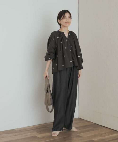 URBAN RESEARCH DOORS / アーバンリサーチ ドアーズ シャツ・ブラウス | リーフモチーフラメ刺繍ブラウス | 詳細15