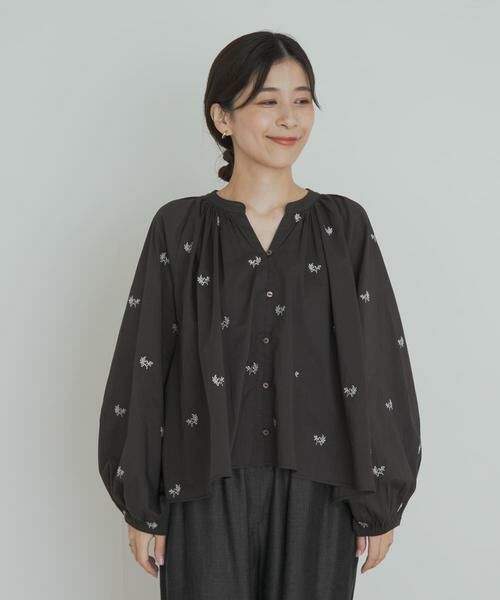 URBAN RESEARCH DOORS / アーバンリサーチ ドアーズ シャツ・ブラウス | リーフモチーフラメ刺繍ブラウス | 詳細17