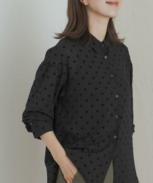 URBAN RESEARCH DOORS / アーバンリサーチ ドアーズ シャツ・ブラウス | フロッキードットシャツ | 詳細1