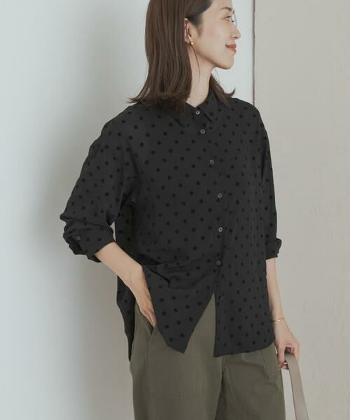 URBAN RESEARCH DOORS / アーバンリサーチ ドアーズ シャツ・ブラウス | フロッキードットシャツ | 詳細4