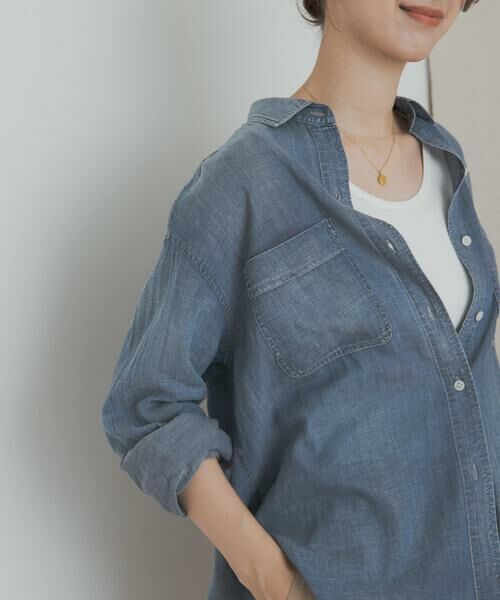 新品☆アーバンリサーチドアーズ　シアーデニムシャツ　ブラック URBAN RESEARCH DOORS（アーバンリサーチドアーズ）の「シアー