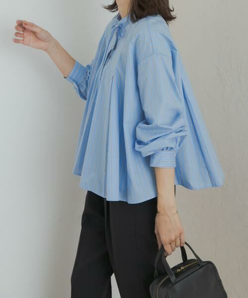 URBAN RESEARCH DOORS / アーバンリサーチ ドアーズ シャツ・ブラウス | ストライプリボンフレアブラウス | 詳細1