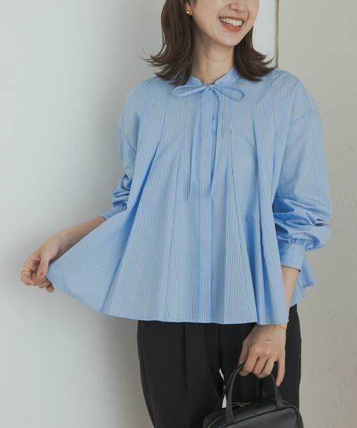 URBAN RESEARCH DOORS / アーバンリサーチ ドアーズ シャツ・ブラウス | ストライプリボンフレアブラウス | 詳細2