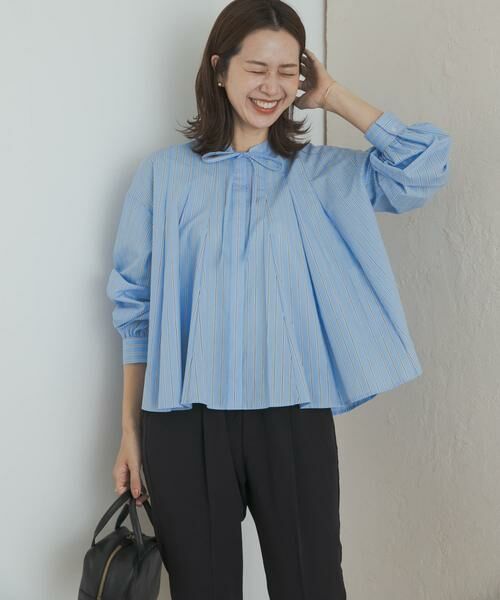 URBAN RESEARCH DOORS / アーバンリサーチ ドアーズ シャツ・ブラウス | ストライプリボンフレアブラウス | 詳細5