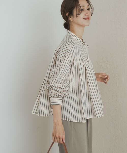 URBAN RESEARCH DOORS / アーバンリサーチ ドアーズ シャツ・ブラウス | ストライプリボンフレアブラウス | 詳細18