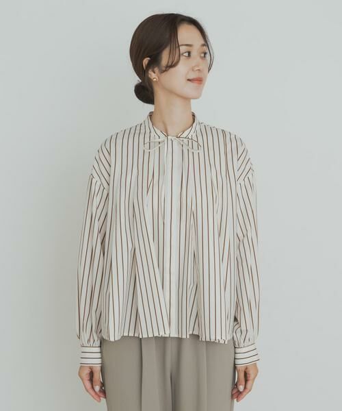 URBAN RESEARCH DOORS / アーバンリサーチ ドアーズ シャツ・ブラウス | ストライプリボンフレアブラウス | 詳細20