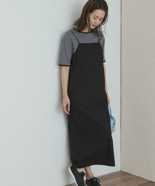 URBAN RESEARCH DOORS/アーバンリサーチ ドアーズ バックVストレートキャミワンピース ブラック M