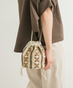 URBAN RESEARCH DOORS / アーバンリサーチ ドアーズ ショルダーバッグ | インドビーズ巾着バッグ