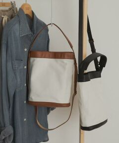 URBAN RESEARCH DOORS / アーバンリサーチ ドアーズ ショルダーバッグ | キャンバスコンビレザーバッグ