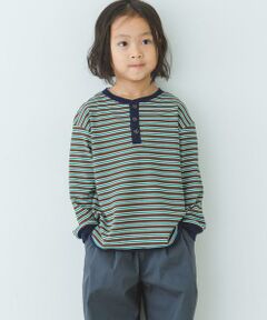 URBAN RESEARCH DOORS / アーバンリサーチ ドアーズ トップス | 『WEB/一部店舗限定サイズ』ワッフルボーダーロングTシャツ(KIDS)