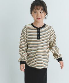 URBAN RESEARCH DOORS / アーバンリサーチ ドアーズ トップス | 『WEB/一部店舗限定サイズ』ワッフルボーダーロングTシャツ(KIDS)