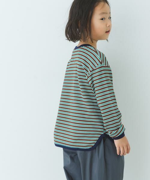URBAN RESEARCH DOORS / アーバンリサーチ ドアーズ トップス | 『WEB/一部店舗限定サイズ』ワッフルボーダーロングTシャツ(KIDS) | 詳細2