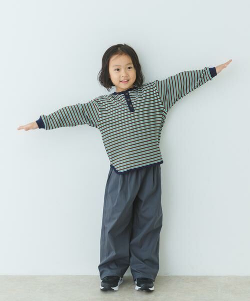 URBAN RESEARCH DOORS / アーバンリサーチ ドアーズ トップス | 『WEB/一部店舗限定サイズ』ワッフルボーダーロングTシャツ(KIDS) | 詳細5