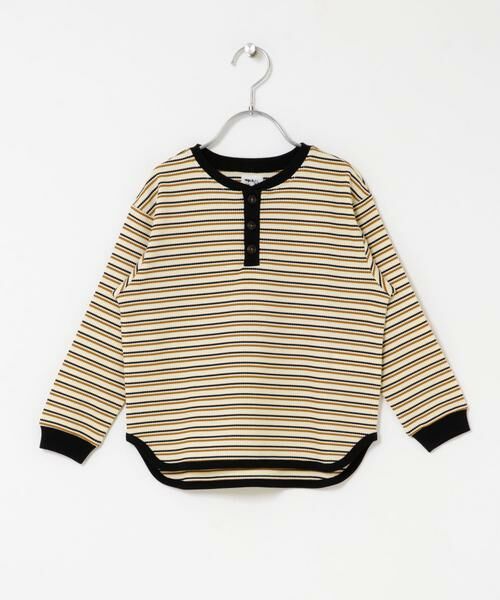 URBAN RESEARCH DOORS / アーバンリサーチ ドアーズ トップス | 『WEB/一部店舗限定サイズ』ワッフルボーダーロングTシャツ(KIDS) | 詳細28