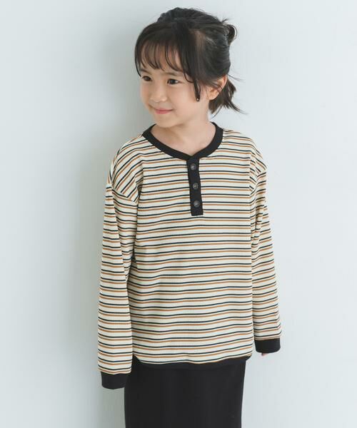 URBAN RESEARCH DOORS / アーバンリサーチ ドアーズ トップス | 『WEB/一部店舗限定サイズ』ワッフルボーダーロングTシャツ(KIDS) | 詳細17