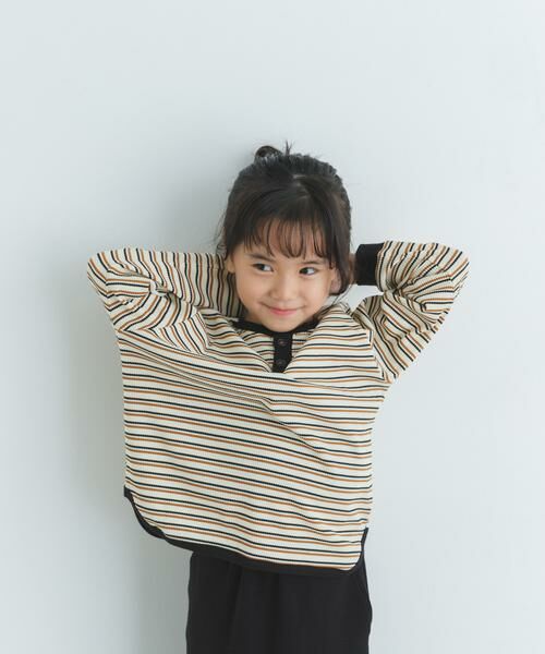 URBAN RESEARCH DOORS / アーバンリサーチ ドアーズ トップス | 『WEB/一部店舗限定サイズ』ワッフルボーダーロングTシャツ(KIDS) | 詳細18