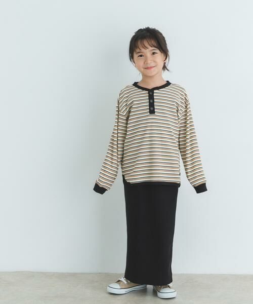 URBAN RESEARCH DOORS / アーバンリサーチ ドアーズ トップス | 『WEB/一部店舗限定サイズ』ワッフルボーダーロングTシャツ(KIDS) | 詳細19