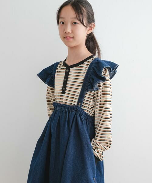 URBAN RESEARCH DOORS / アーバンリサーチ ドアーズ トップス | 『WEB/一部店舗限定サイズ』ワッフルボーダーロングTシャツ(KIDS) | 詳細22