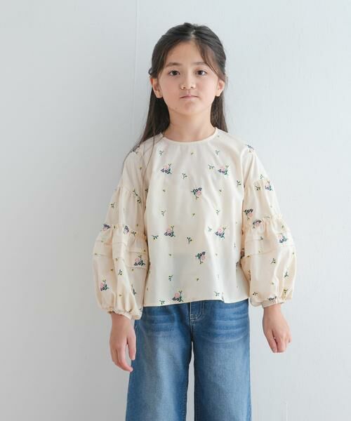 URBAN RESEARCH DOORS / アーバンリサーチ ドアーズ トップス | フラワー刺繍袖ボリュームブラウス(KIDS) | 詳細2