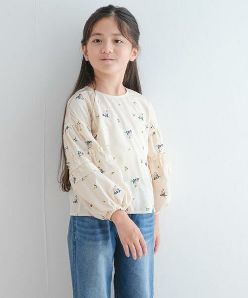 URBAN RESEARCH DOORS / アーバンリサーチ ドアーズ トップス | フラワー刺繍袖ボリュームブラウス(KIDS) | 詳細3