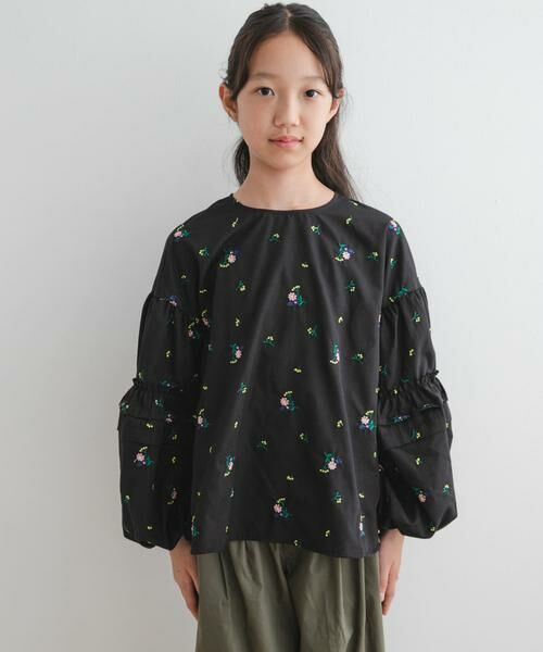 URBAN RESEARCH DOORS / アーバンリサーチ ドアーズ トップス | 『WEB/一部店舗限定』フラワー刺繍袖ボリュームブラウス(KIDS) | 詳細14