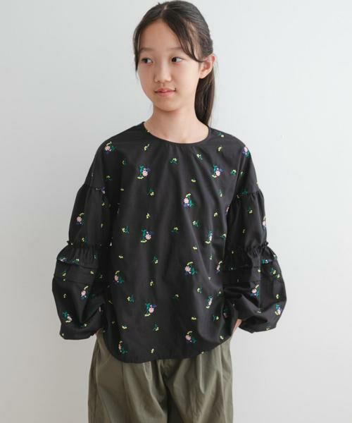 URBAN RESEARCH DOORS / アーバンリサーチ ドアーズ トップス | 『WEB/一部店舗限定』フラワー刺繍袖ボリュームブラウス(KIDS) | 詳細16