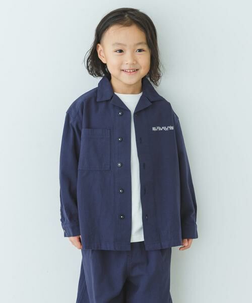 URBAN RESEARCH DOORS / アーバンリサーチ ドアーズ トップス | 『WEB/一部店舗限定サイズ』 『セットアップ対応』 オープンカラーロゴ刺繍シャツ(KIDS) | 詳細1