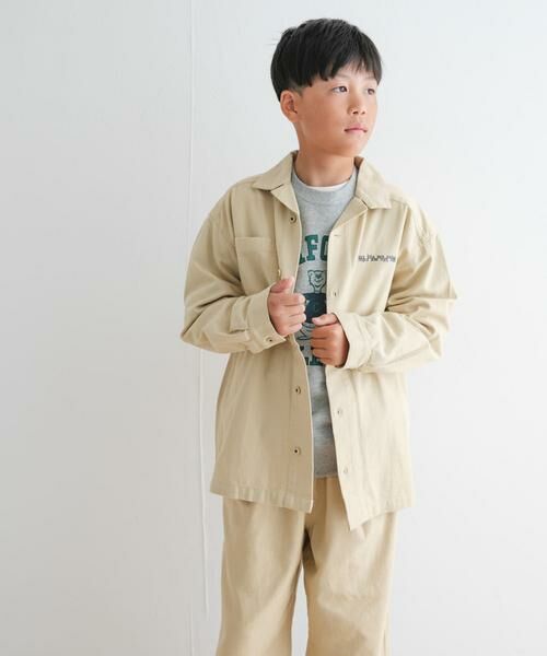 URBAN RESEARCH DOORS/アーバンリサーチ ドアーズ 『WEB/一部店舗限定サイズ』 『セットアップ対応』 オープンカラーロゴ刺繍シャツ(KIDS) ベージュ 150 URBAN RESEARCH DOORS/アーバンリサーチ ドアーズ 『WEB/一部店舗限定サイズ』 『セットアップ対応』 オープンカラーロゴ刺繍シャツ(KIDS) ベージュ 150