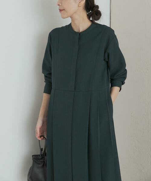 URBAN RESEARCH DOORS / アーバンリサーチ ドアーズ ワンピース | 『一部WEB限定カラー』『UR TECH SMOOTHLUXE』サイドプリーツ切替ワンピース | 詳細1