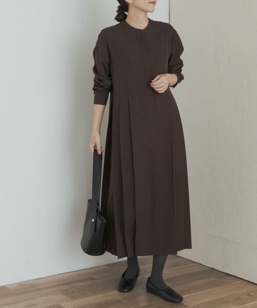 URBAN RESEARCH DOORS / アーバンリサーチ ドアーズ ワンピース | 『一部WEB限定カラー』『UR TECH SMOOTHLUXE』サイドプリーツ切替ワンピース | 詳細17
