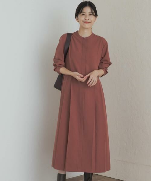 URBAN RESEARCH DOORS / アーバンリサーチ ドアーズ ワンピース | 『一部WEB限定カラー』『UR TECH SMOOTHLUXE』サイドプリーツ切替ワンピース | 詳細26