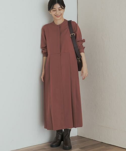 URBAN RESEARCH DOORS / アーバンリサーチ ドアーズ ワンピース | 『一部WEB限定カラー』『UR TECH SMOOTHLUXE』サイドプリーツ切替ワンピース | 詳細29