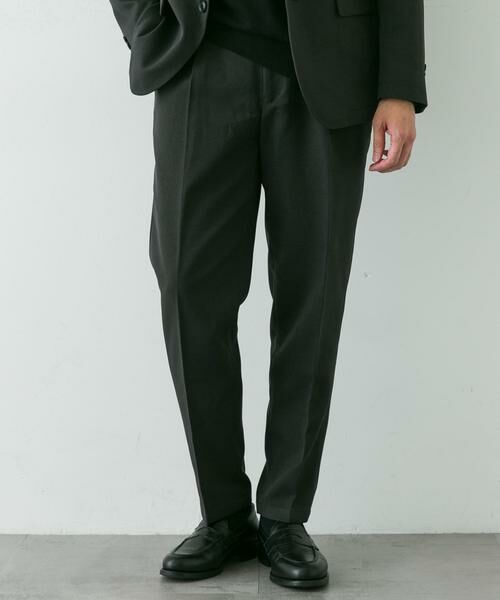 URBAN RESEARCH DOORS / アーバンリサーチ ドアーズ スラックス・ドレスパンツ | LIFE STYLE TAILOR ウールライクソフトツイルストレッチパンツ(グレー)
